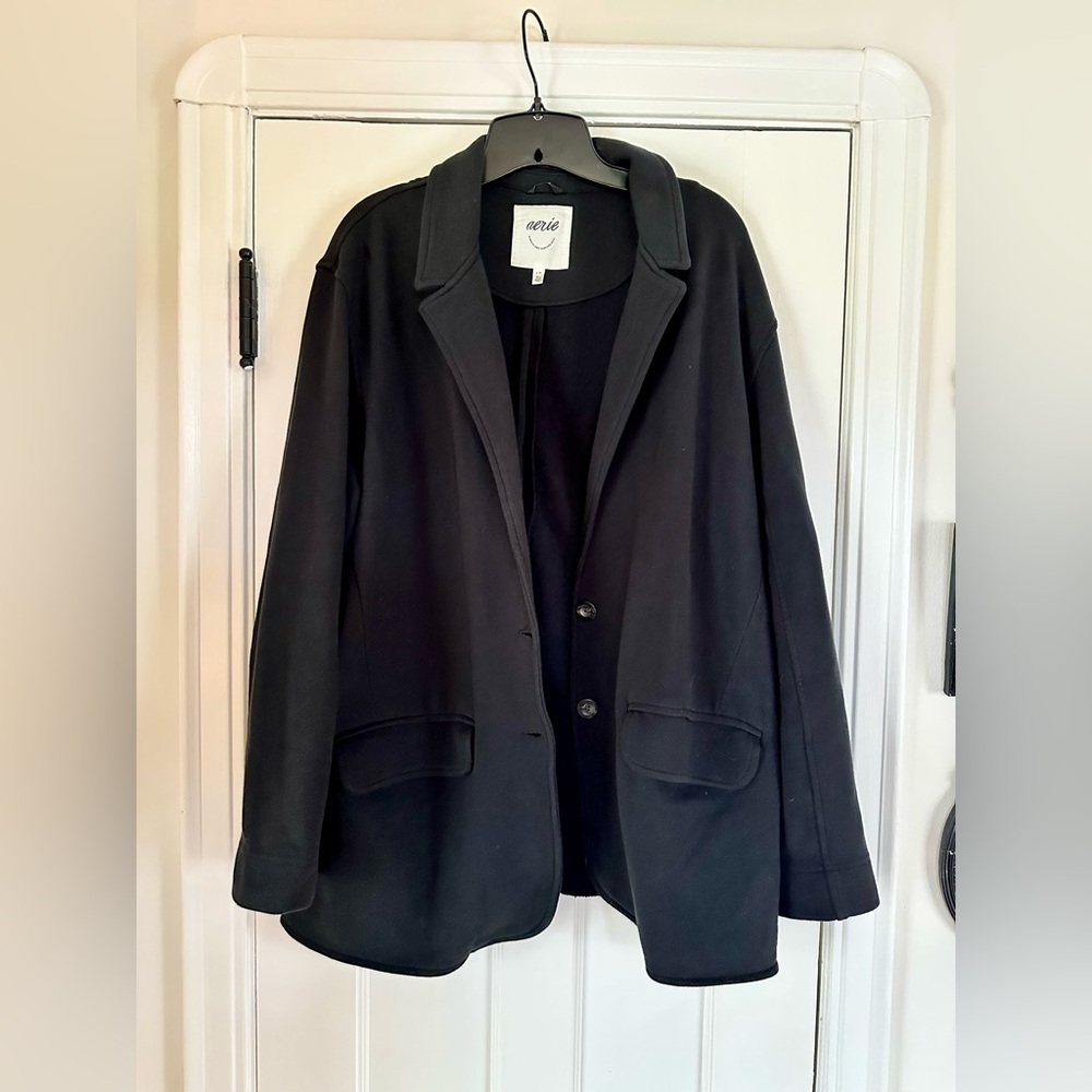 Aerie Women's Black Fleece Sweatshirt Blazer Large